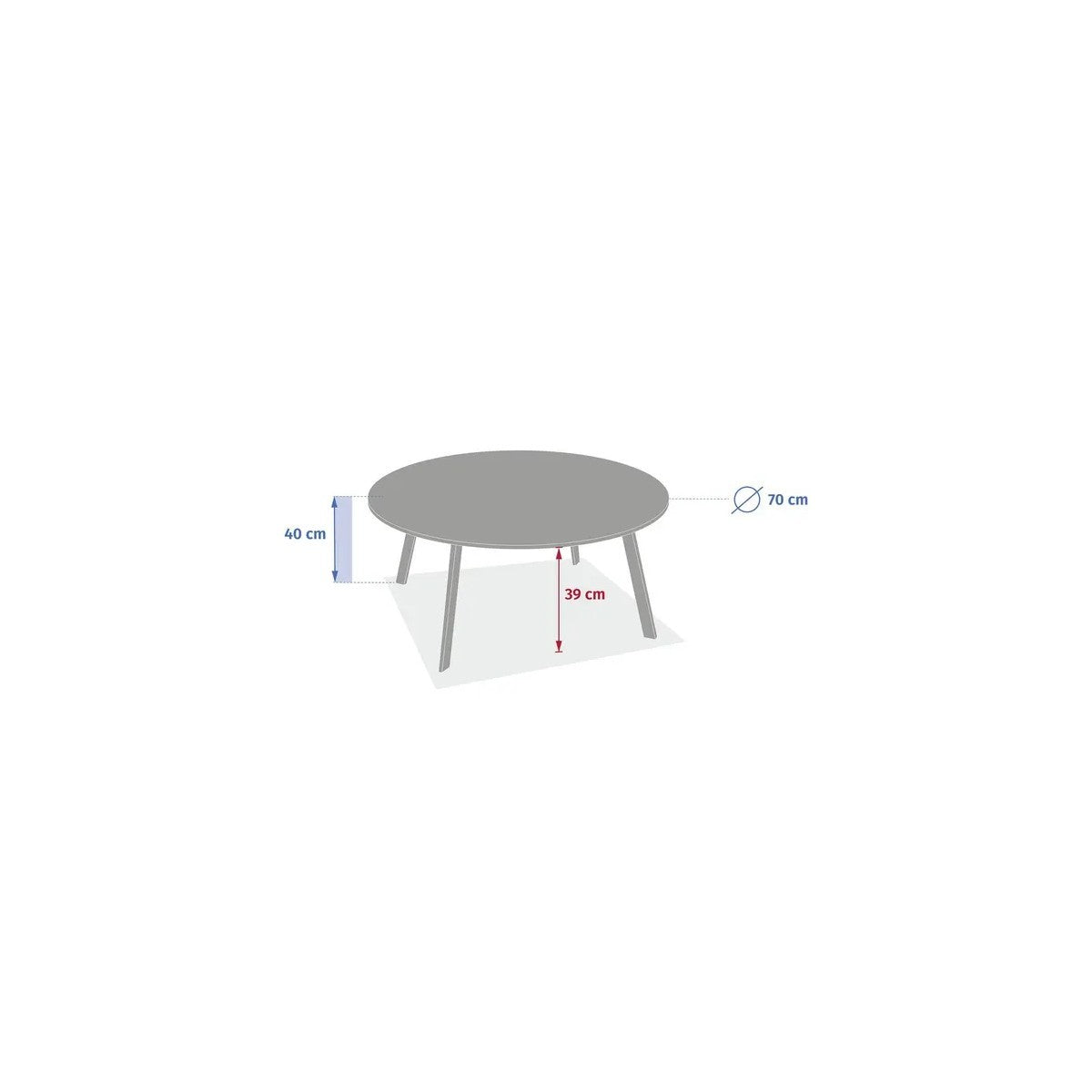 Table basse de jardin Saona Ø70x40h argile
