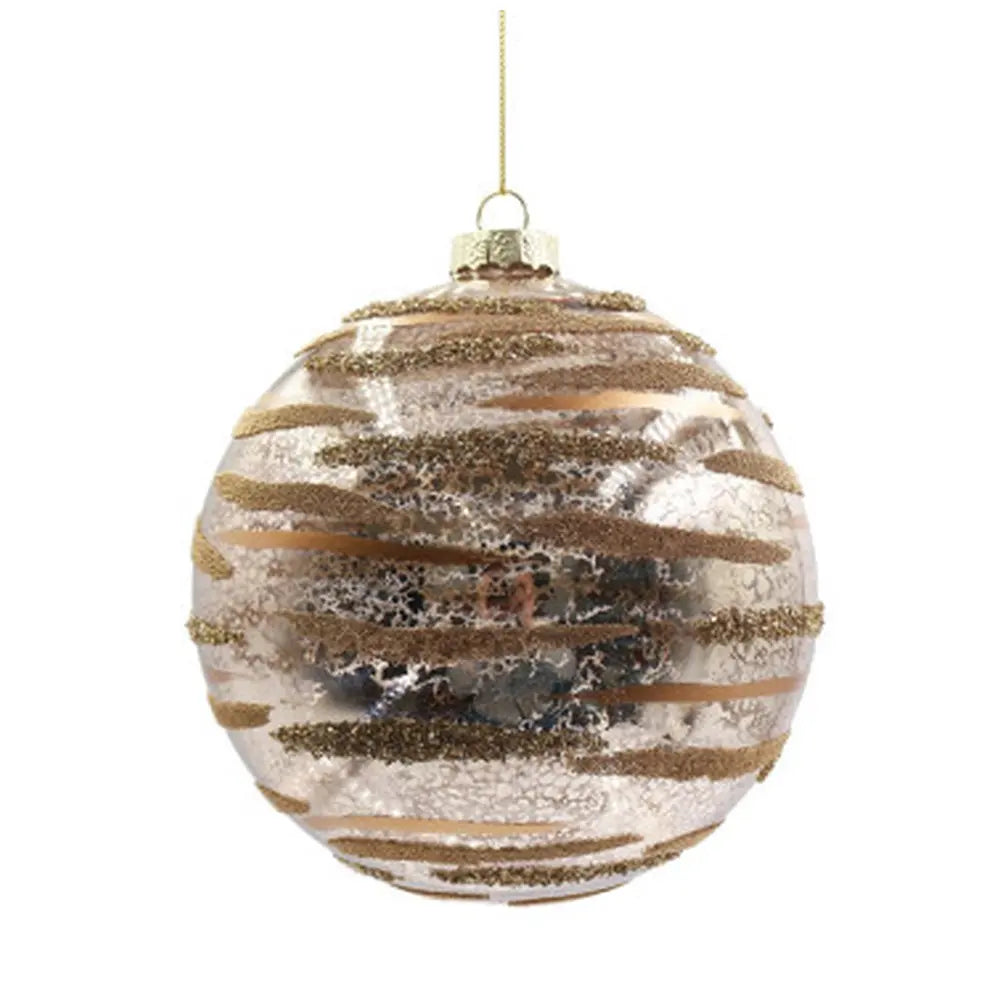 Sfera decorativa Streaks in vetro champagne Ø15 cm