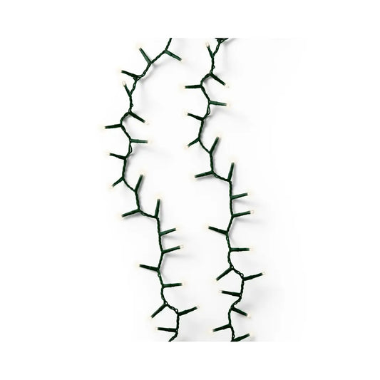 Catena luminosa LED Compact Light verde e bianco caldo da esterno 60 m