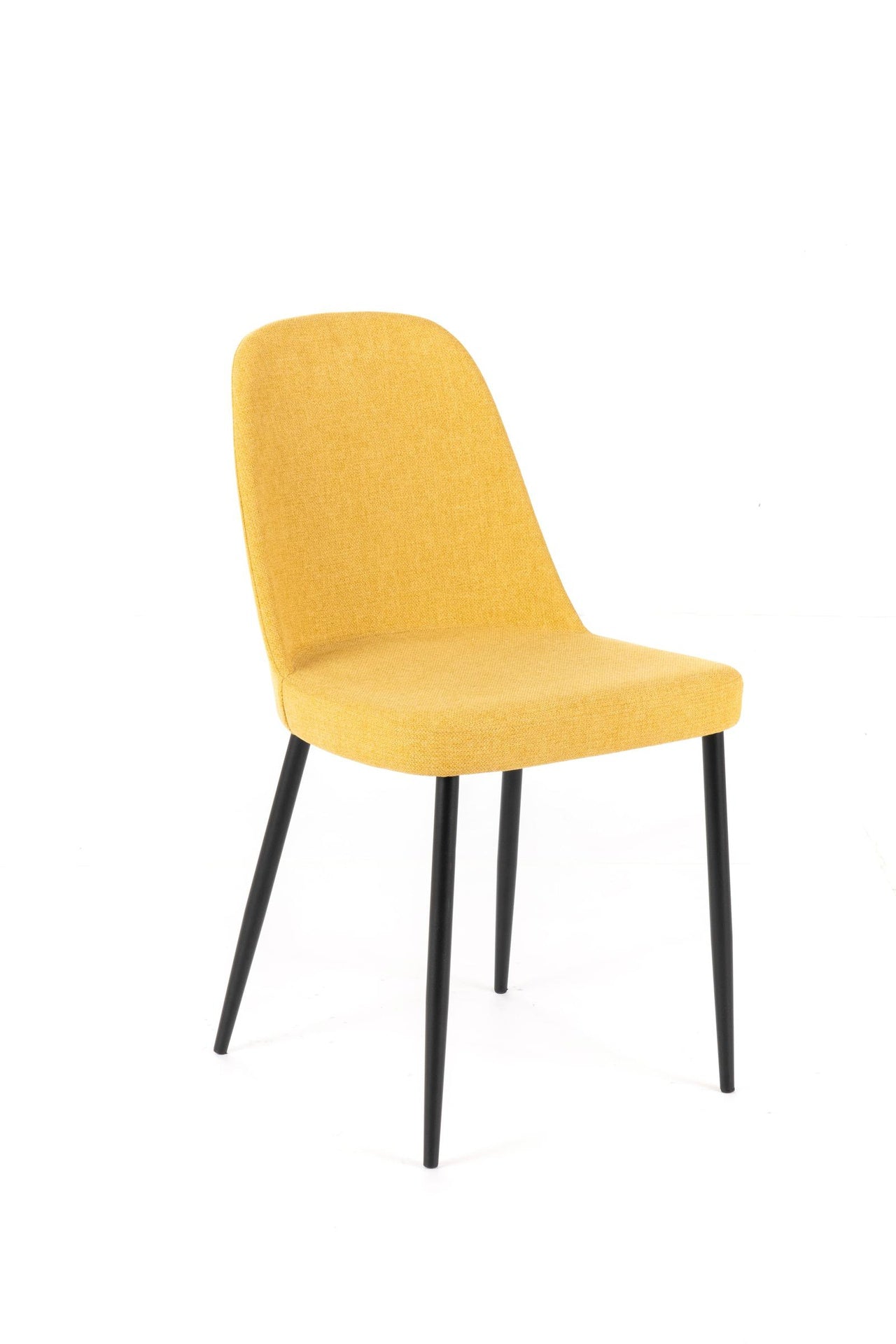 4x Chaise en tissu jaune 55x46xH.85 cm