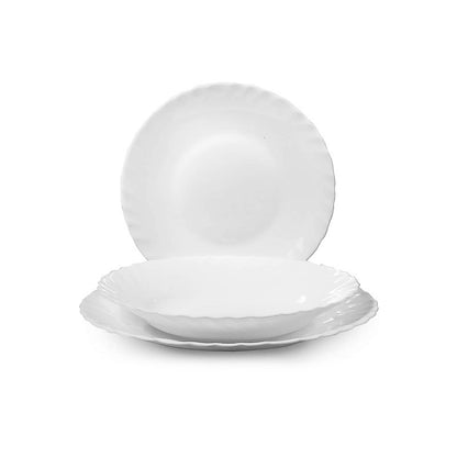 Service de table Ebro 19 pièces en verre opale blanc