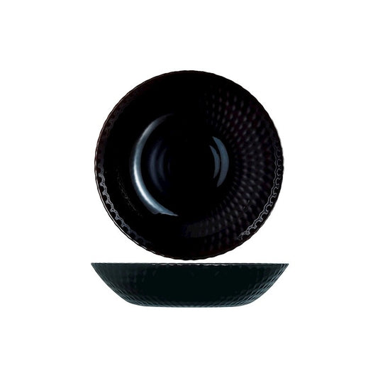 Assiette creuse Pampille Ø 20 cm en verre opale noir