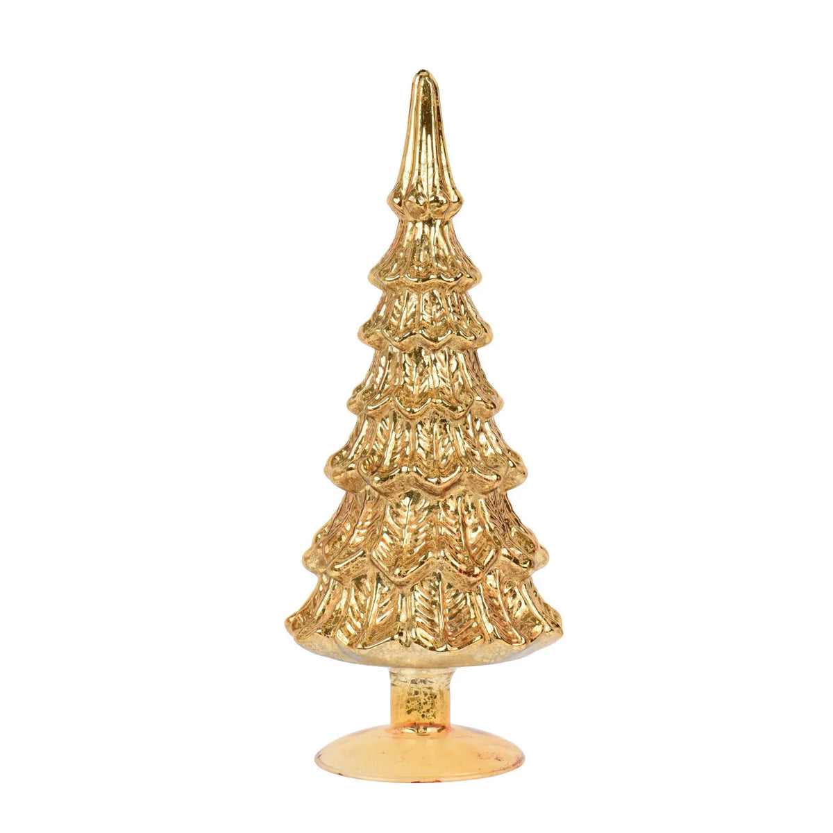 Albero di Natale decorativo in vetro oro antico Ø14 × H35 cm