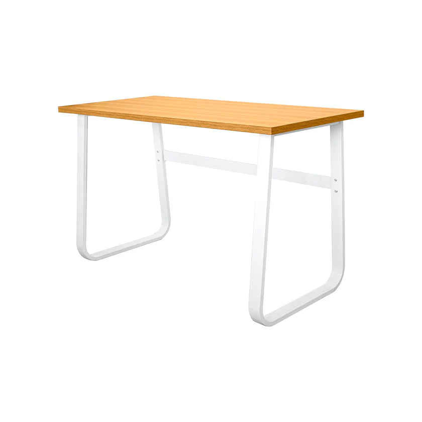 Bureau Kenya blanc avec plateau en chêne 120x60x75h cm