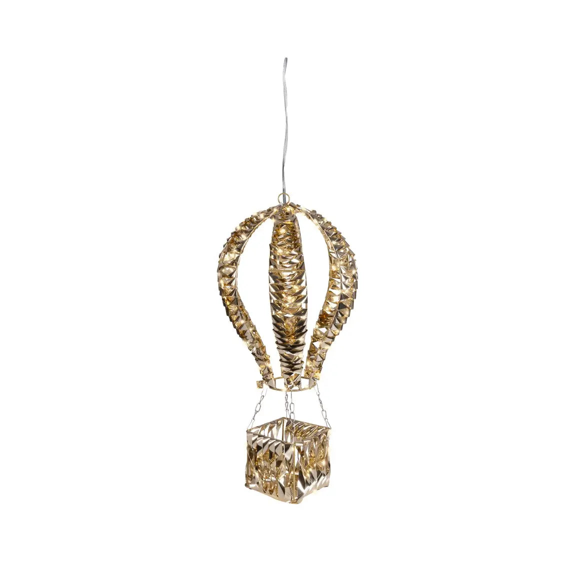 Mongolfiera luminosa LED oro e bianco caldo da esterno 30 × 30 × H60 cm