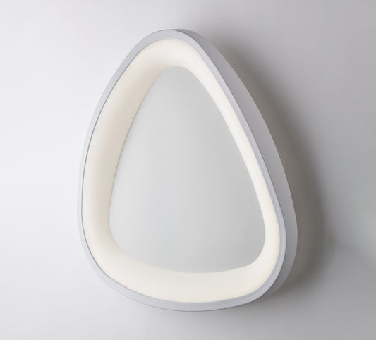 Plafoniera triangolare in metallo e alluminio laccato bianco con led integrato H.7 - Ø 50