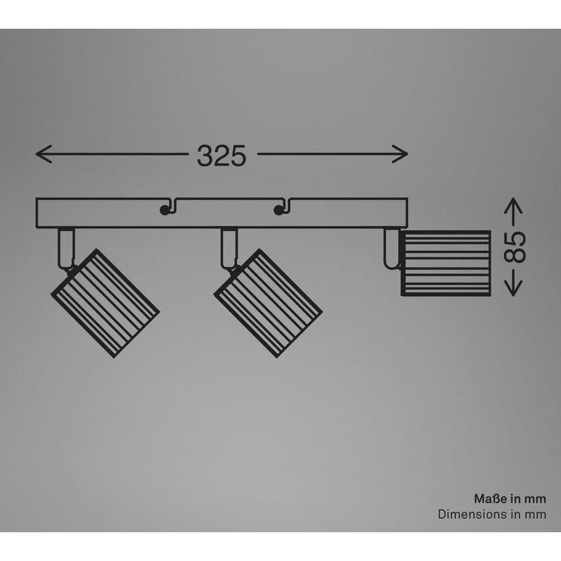 Briloner Skaft barre 3xGU10 blanc 32,5 x 5,5 x 12,5 cm