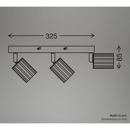 Briloner Skaft barre 3xGU10 blanc 32,5 x 5,5 x 12,5 cm