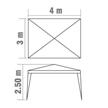 Tonnelle de jardin blanche avec structure métallique et couverture PE 3x4m
