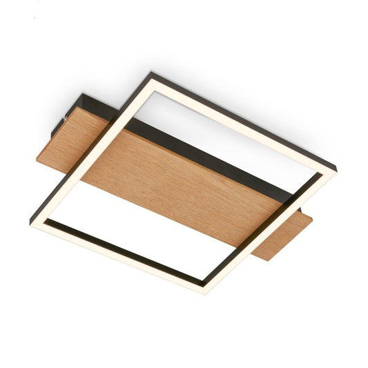 Plafonnier LED Kada 34x26 cm 14w 1400lm bois noir