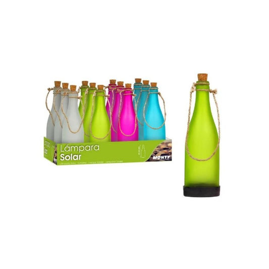 Lampe solaire bouteille en verre 25 cm