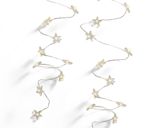 Micro luci LED fisse 195 cm argento/bianco caldo