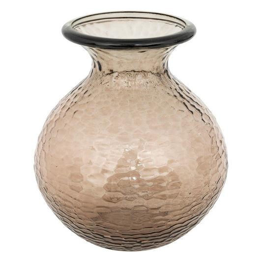 Vase en verre martelé marron Alric H33 cm