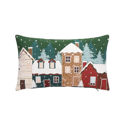 Cuscino decorativo Snowlyn con paesaggio verde 30 × 50 cm