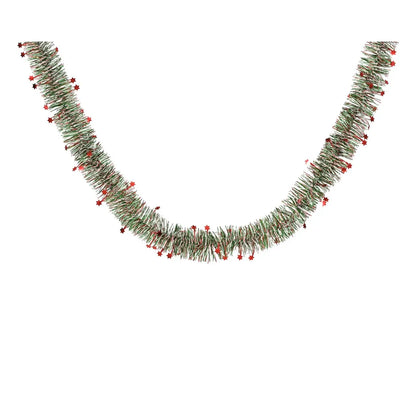 Ghirlanda natalizia lucida con stelle rosse Ø10 × H200 cm
