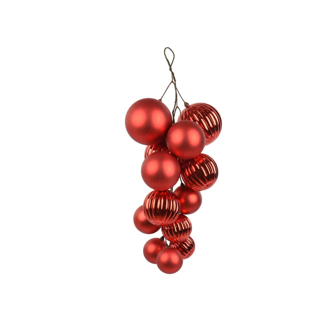 Catena decorativa con sfere rosse in polistirolo Ø12 × 52 cm