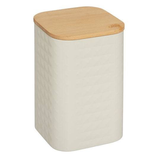 Boîte carrée Sensia taille L assortie en métal et bambou