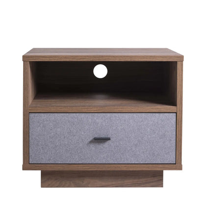 Comodino 1 cassetto noce-grigio cm 60x40x51h