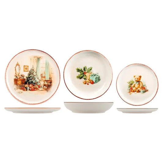 Servizio tavola Nordic Christmas Memories 18 pezzi in stoneware