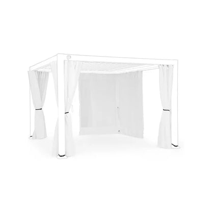 Set 4 teli con zanzariere per pergola Ocean 3x4m bianca