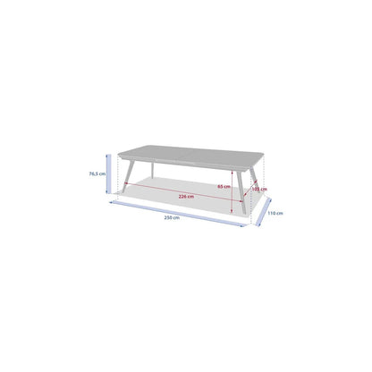 Table de jardin extensible 12 places Pulpy, vert laurier/gris granit