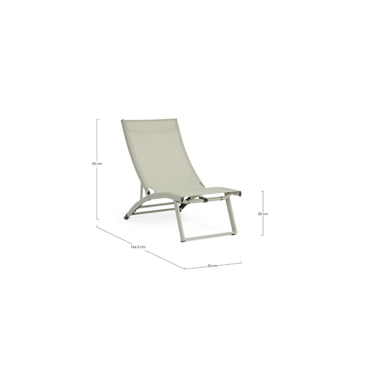 Chaise longue inclinable Bizzotto Taylor Breeze en aluminium et textilène 53 x 166,5 x 90 cm