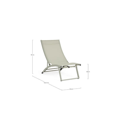 Chaise longue inclinable Bizzotto Taylor Breeze en aluminium et textilène 53 x 166,5 x 90 cm