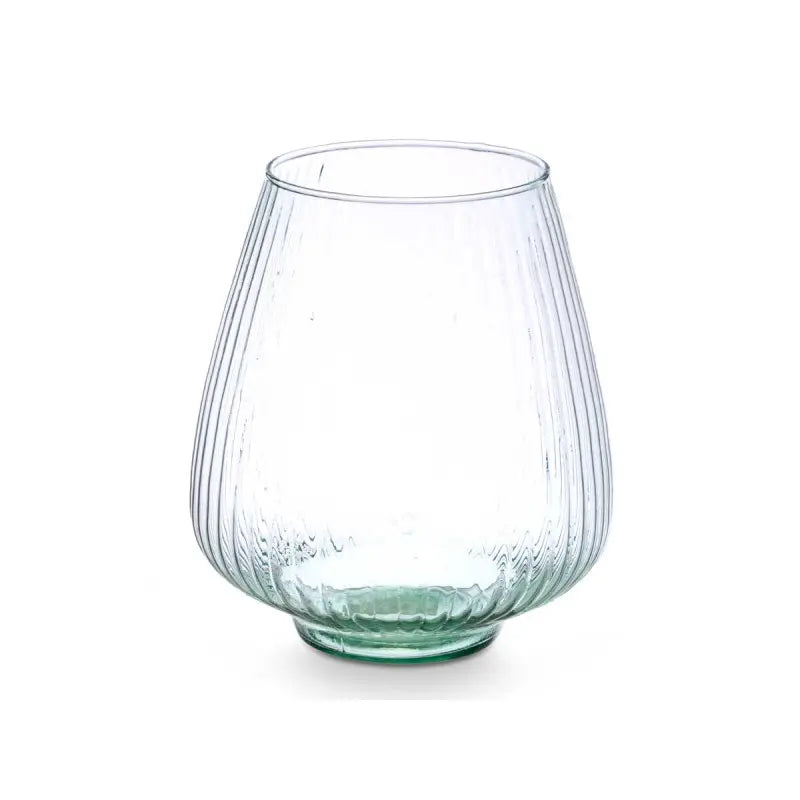 Vase en verre recyclé nervuré Ø22x26h
