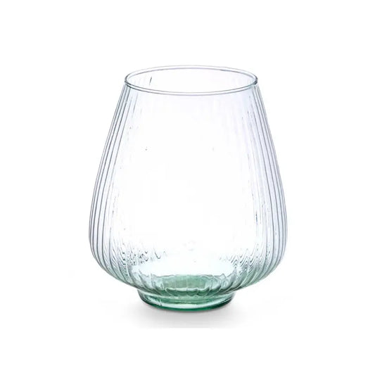 Vase en verre recyclé nervuré Ø22x26h