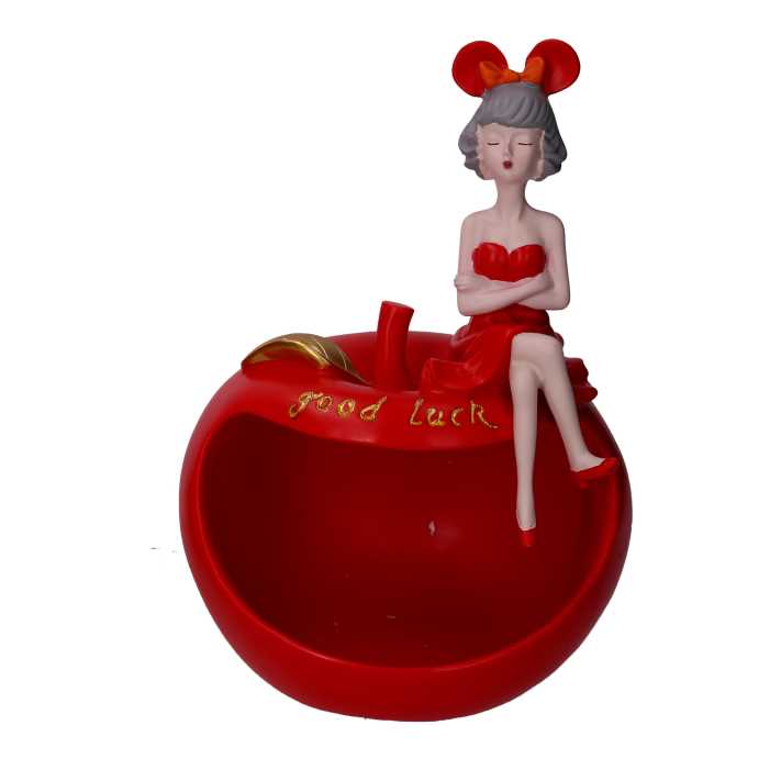 Donna resina svuotatasche rosso cm 21x16h30