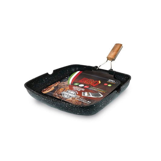 Grill pliant avec manche en bois 24x24 cm
