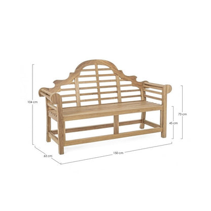 Panca da giardino in Legno teak FSC cm 150 x 63 x h 104