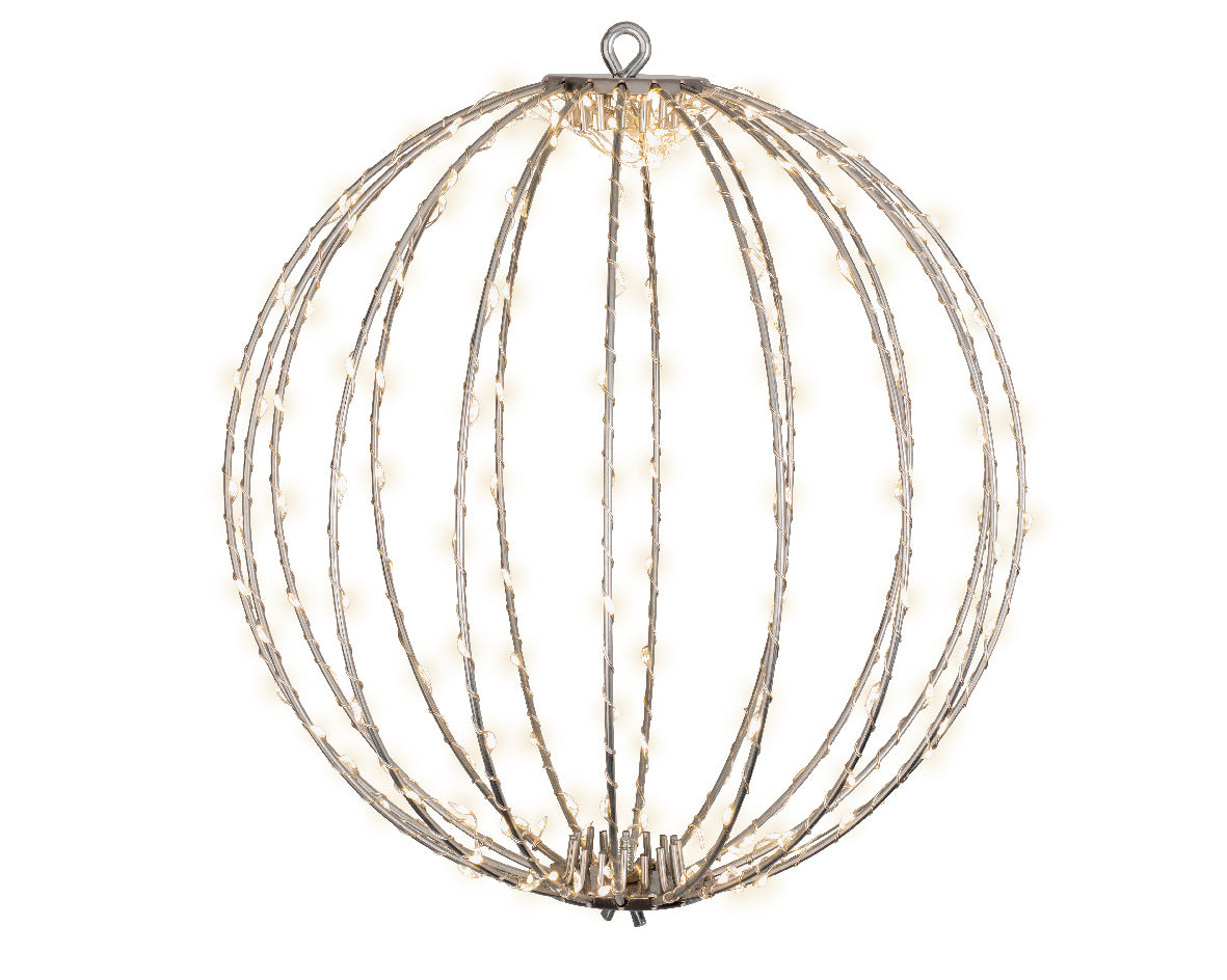 Cornice luce sfera metallo 28cm 192 LED argento