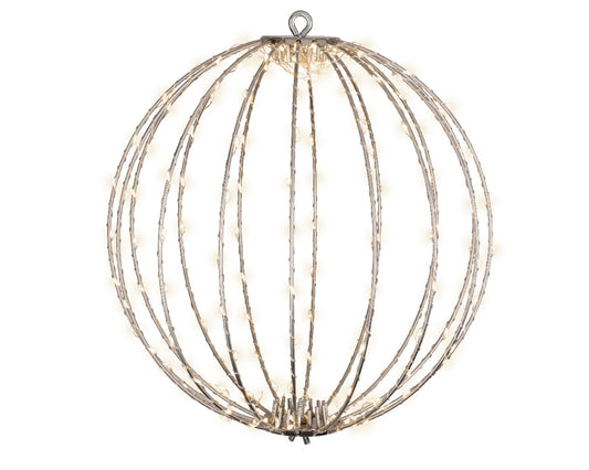 Cornice luce sfera metallo 28cm 192 LED argento