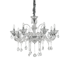 Lampadario a sospensione 8 luci cristalli trasparente D 78 x H 52 cm