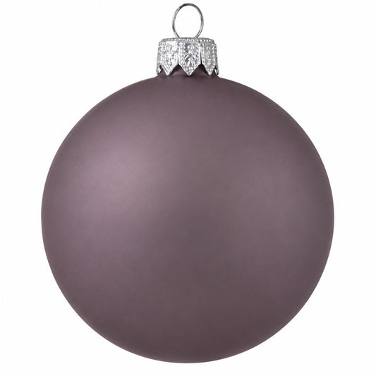 Set 6 palline di Natale in vetro lilla opaco Ø8 cm