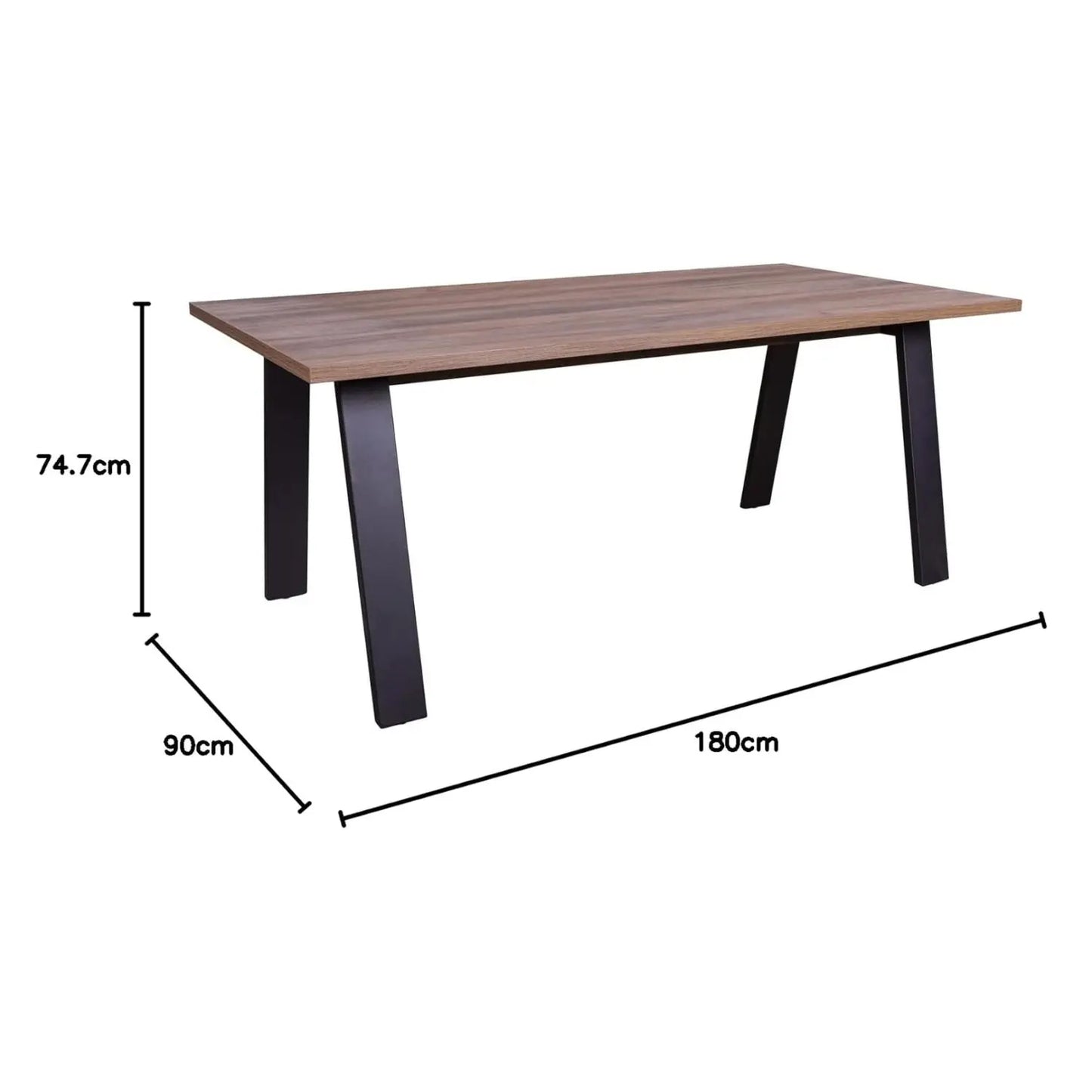 Bureau Da Vinci 180x90 cm noir et noyer Brera