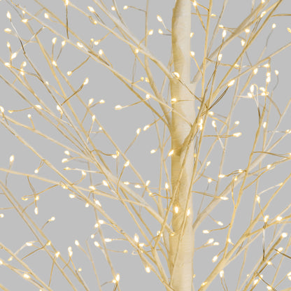 Arbre branches blanches 110x200 cm avec LED