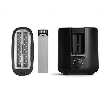 Grille-pain long noir double 1400W