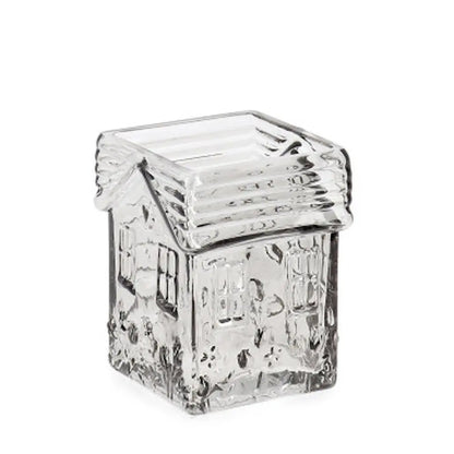 Vaso Bellwyn in vetro grigio a forma di casa 9,5 × H12 cm