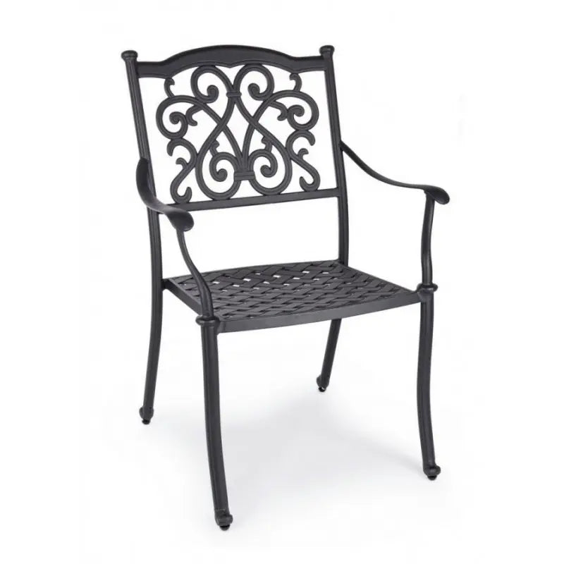 Lot de 4 chaises Ivrea en aluminium anthracite 65x60x92h cm