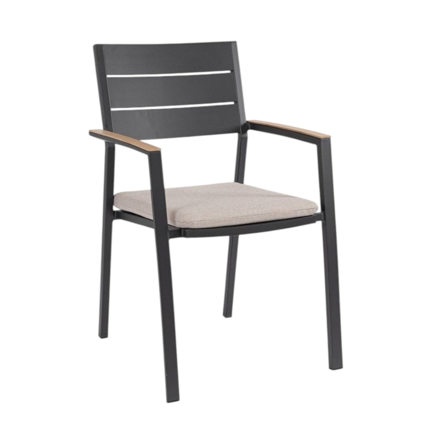 Chaise Zelmar anthracite avec accoudoirs 58,5x55,5x90h cm
