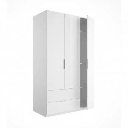 Armoire 3 portes et 2 tiroirs 122x58 cm blanc