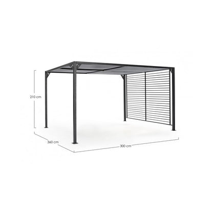 Gazebo Noah Extérieur Anthracite 3x3,6 m