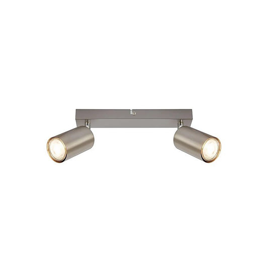 Spot de plafond orientable 2xGU10 nickel satiné 15,5 x 5,5 x 25,5 cm