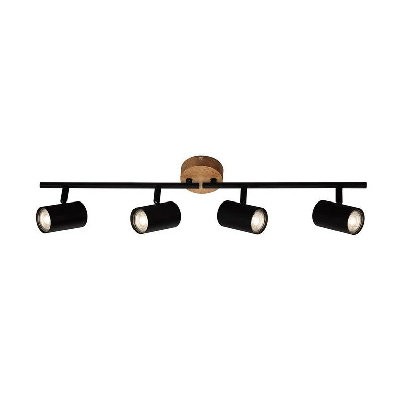 Muritz Spot Bar 4xGU10 68 cm noir/bois