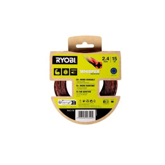 Filo tondo decespugliatore tagliabordi RYOBI RAC179 2.4 mm x 15 m (WHISPER™ Series)