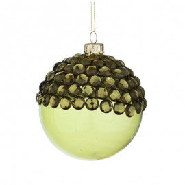 Sphère en verre vert 10cm