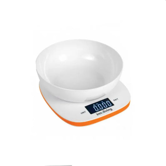 Bilancia digitale da cucina con ciotola 5 Kg display LCD retroilluminato arancione