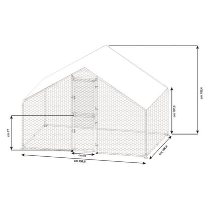 Cage à poulets en acier galvanisé 2 x 3 x H 2 m